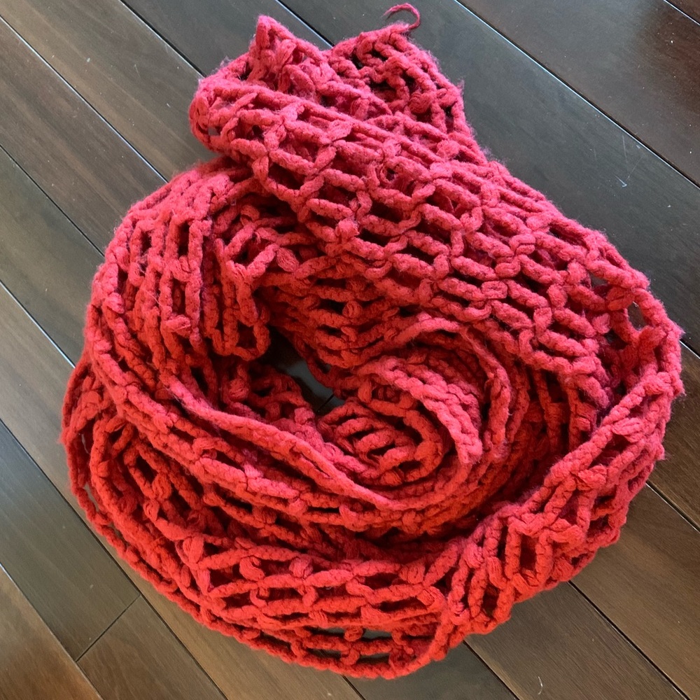 Lucky Brand Red Knit Scarf